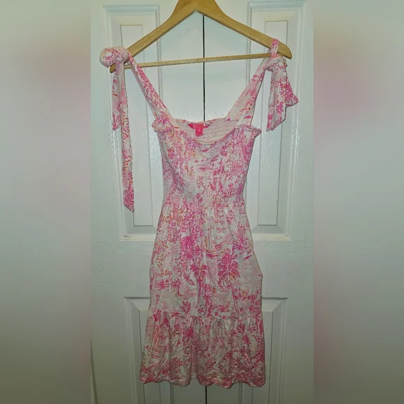 Lilly Pulitzer Kailua Smocked Dress- size small-used condition 🦩 - Picture 6 of 9
